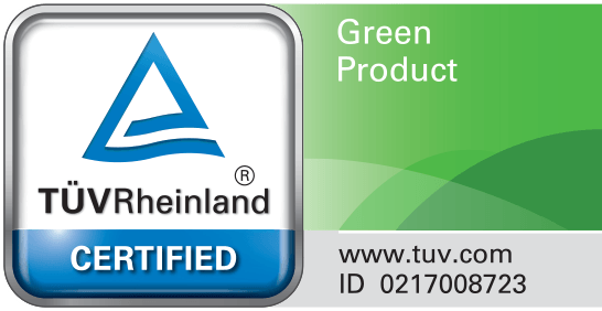 TUV Rheinland Green Product Certification mark.